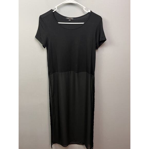 Moa Moa‎ Dress/Top Black Womens Small Solid top Sheer bottom Goth Grunge Punk - Picture 1 of 8